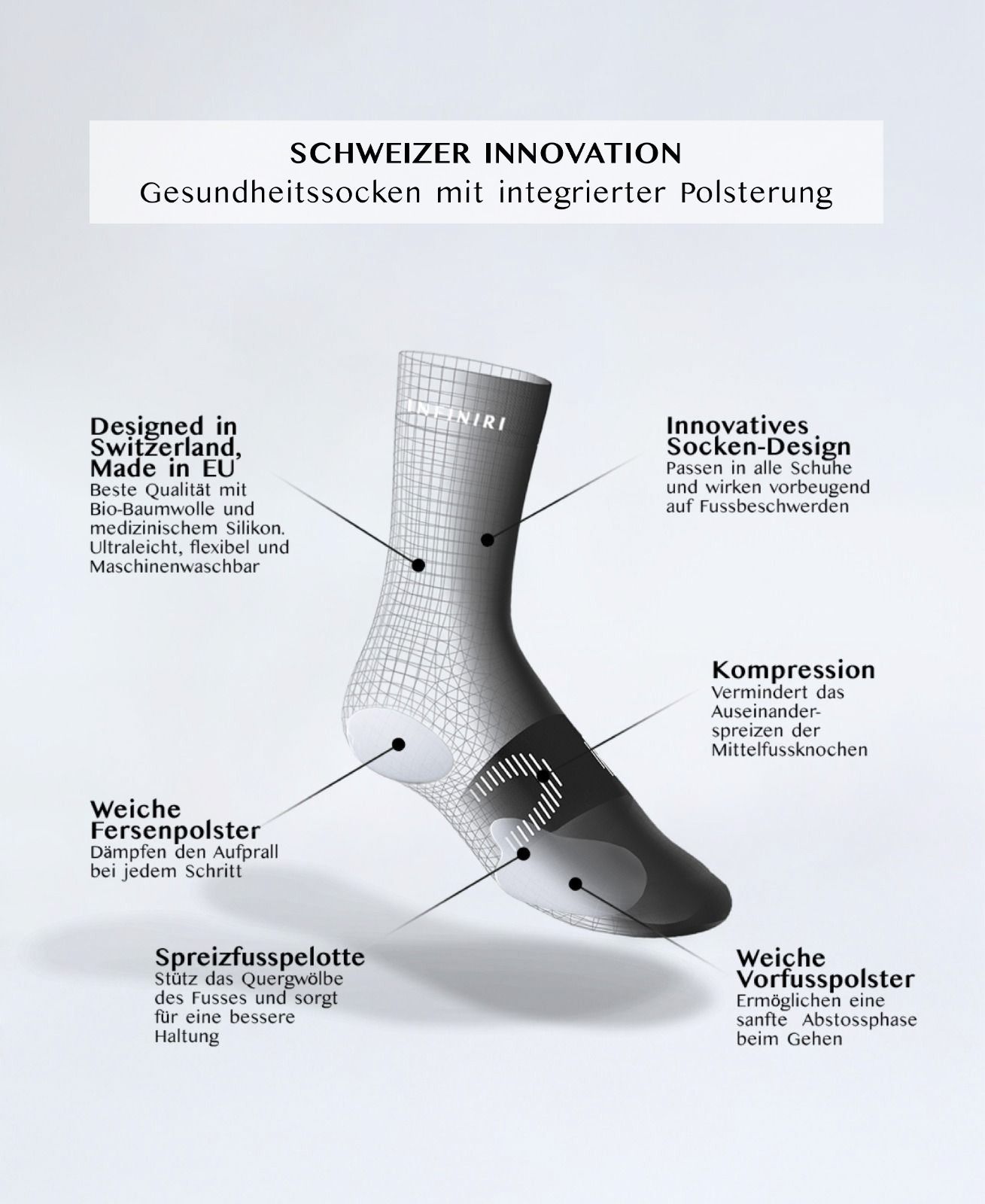 INFINIRI Men’s Health Socks - Black