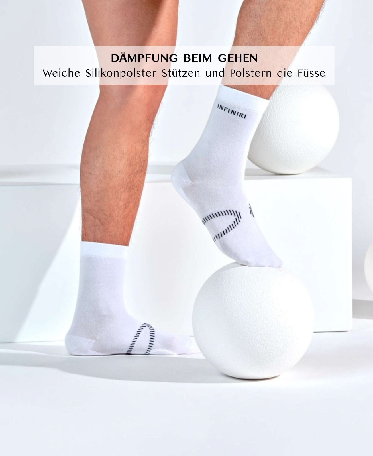 INFINIRI Men’s Health Socks - White