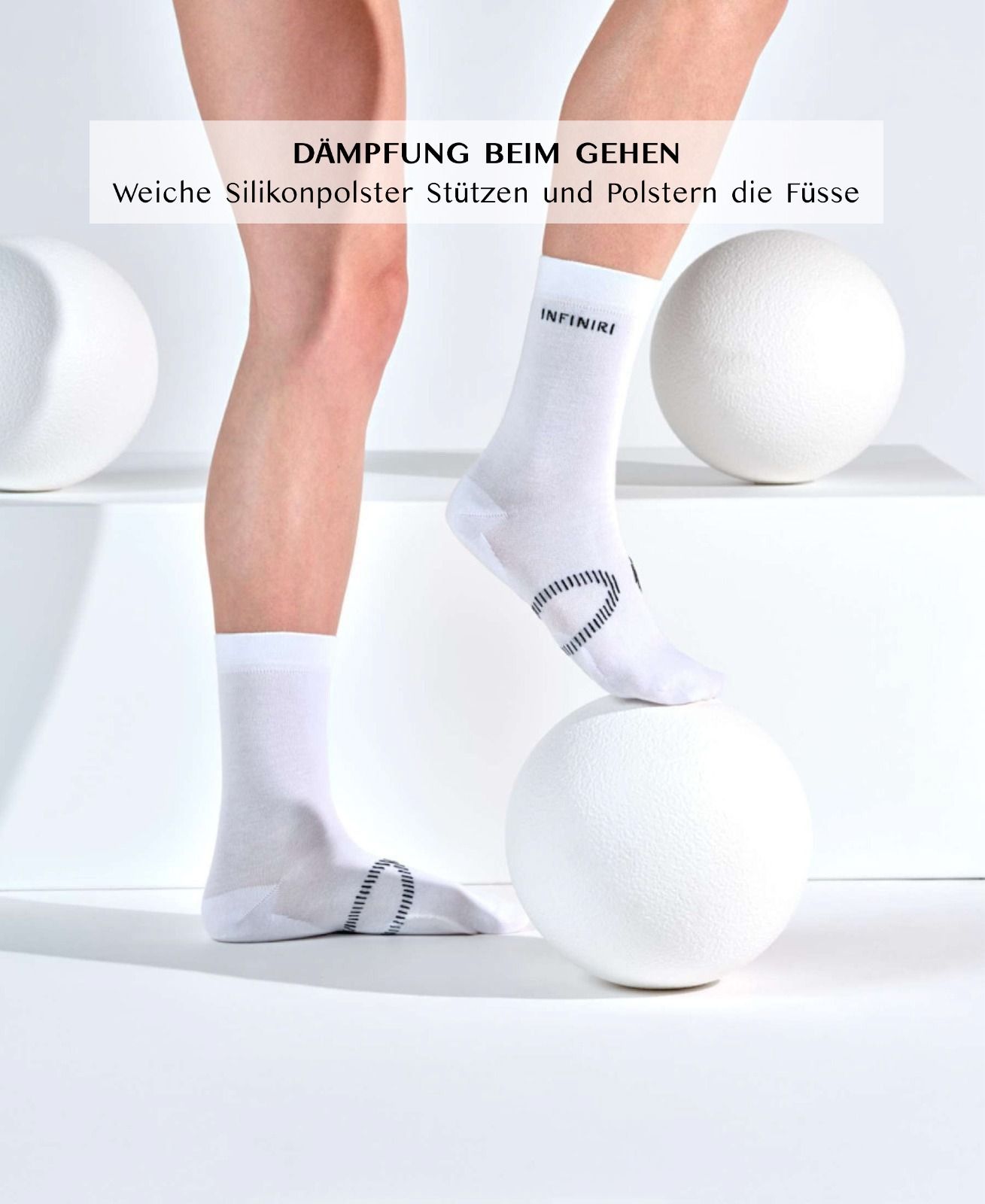 INFINIRI Women’s Health Socks - White