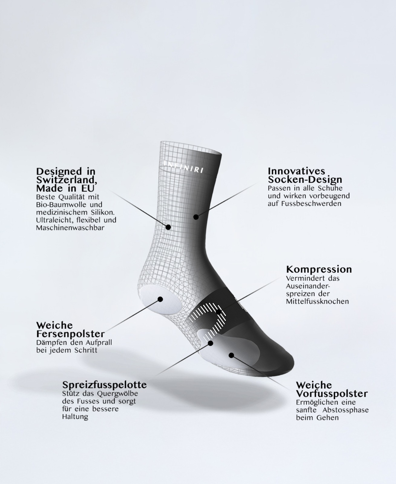 INFINIRI COMFORT Health Socks - Women / Black